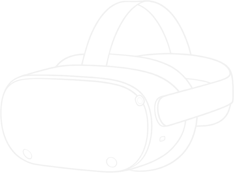 Line drawing of a Meta Quest 3S headset